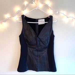 Anthropologie illia leather v-neck tank